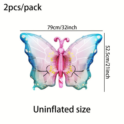 Gradient Butterfly Pink and Blue Foil Balloon