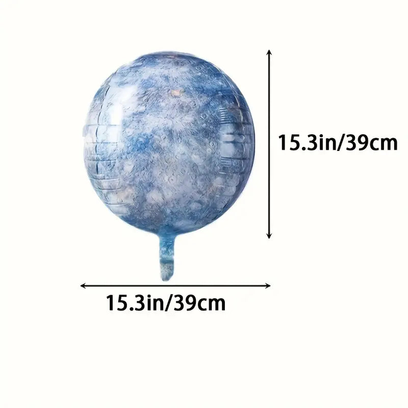 Vibrant Space Themed Planets 4D Metallic Foil Balloons Pack of 12