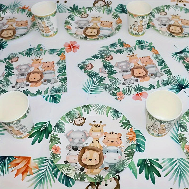 Jungle Safari Party Tableware Set for 20 Guests