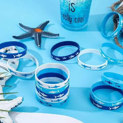 Shark Wristband Bracelets Silicone Pack of 10