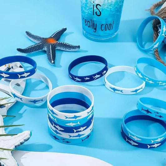 Shark Wristband Bracelets Silicone Pack of 10