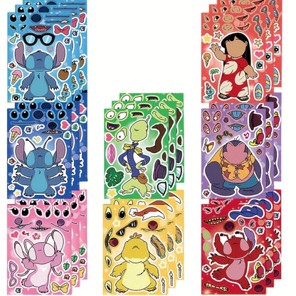 Stitch Face Change Sticker Sets Favors Pack of 24