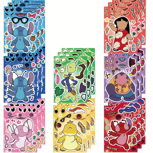 Stitch Face Change Sticker Sets Favors Pack of 24