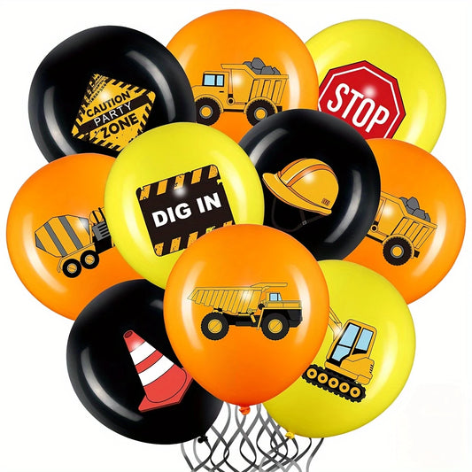 Construction Latex Balloons Pack of 18