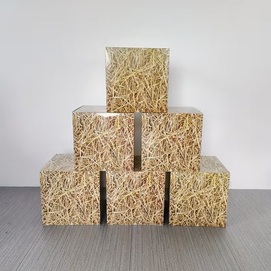 Rustic Farmhouse Hay Bale Card Boxes Pack of 6