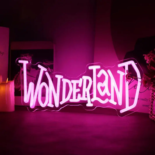 Wonderland Pink Neon Sign