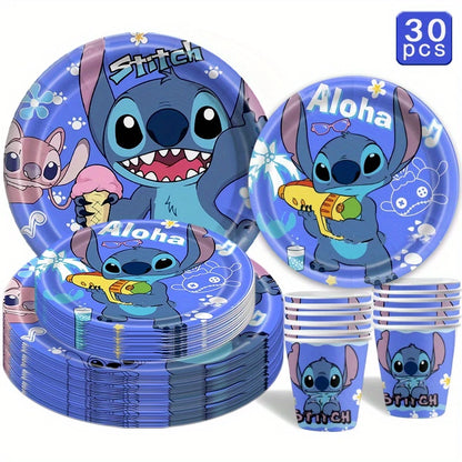 Stitch Themed Party Tableware Set for 10 guests
