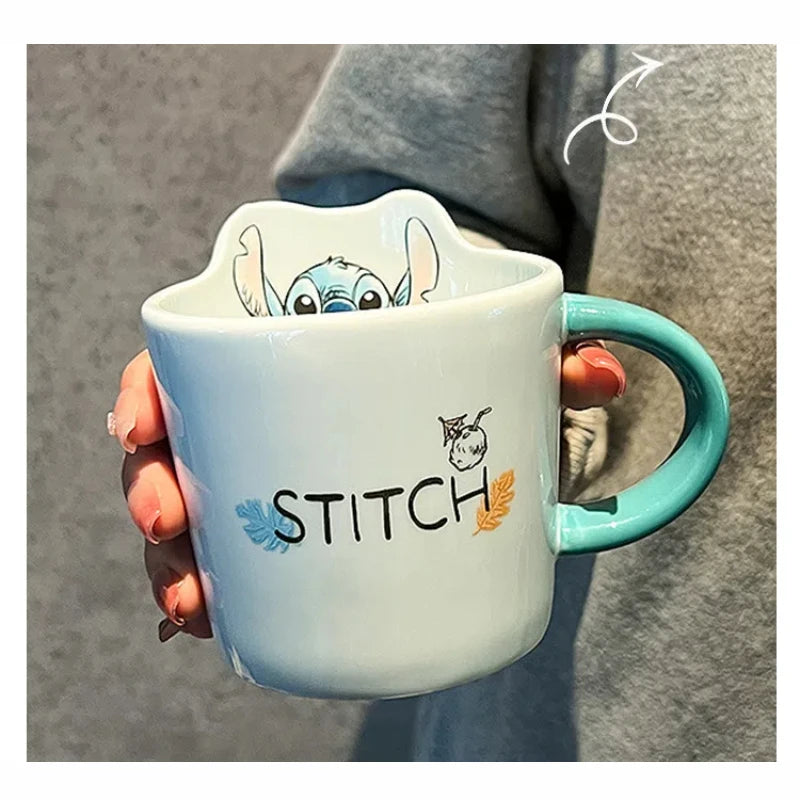 Stitch Ceramic Mug with Blue Lilo & Stitch Design - "Ohana"