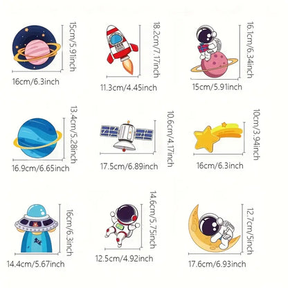 Astronaut & Space-Themed Party Hanging Decorations Pack of 9