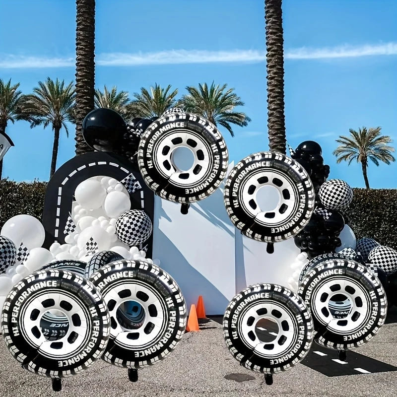 Large Car Tire Foil Balloons Pack of 5