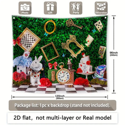 Wonderland Enchanted Tea Polyester Photography Backdrop