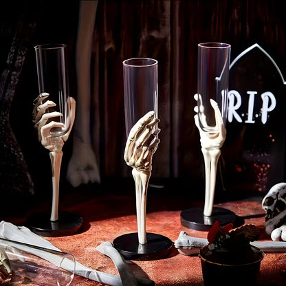 Skeleton Hand & Arm Plastic Champagne Flutes Pack of 5