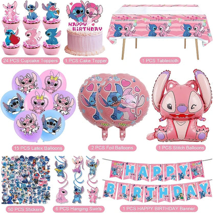 Angel Stitch Themed Birthday Party Decor Set
