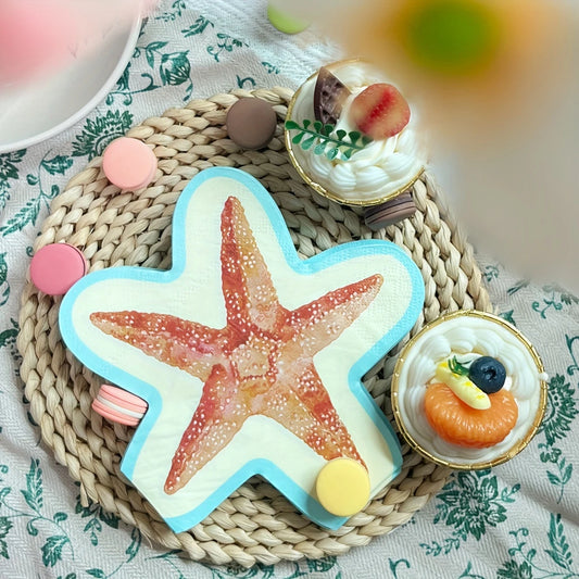 Ocean Starfish-Shaped Napkins Pack of 20