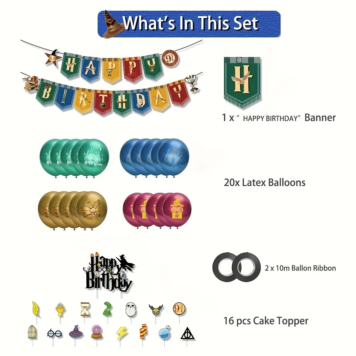 Harry Potter Magic Birthday Party Decoration Set