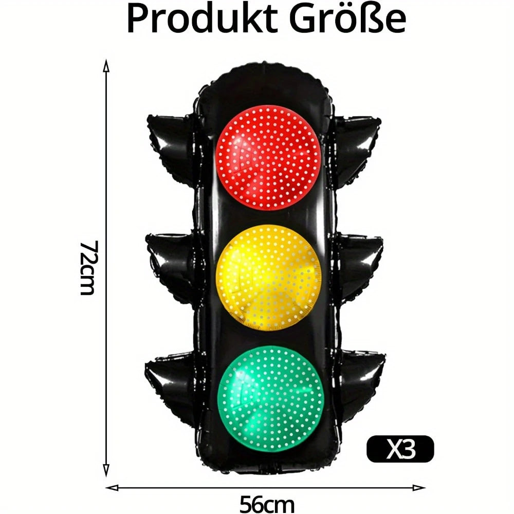 Traffic Light Foil Balloon Pack of 3