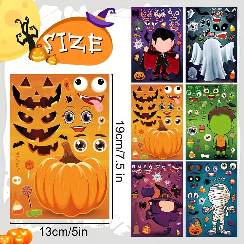 DIY Halloween Face Making Stickers Pack of 12