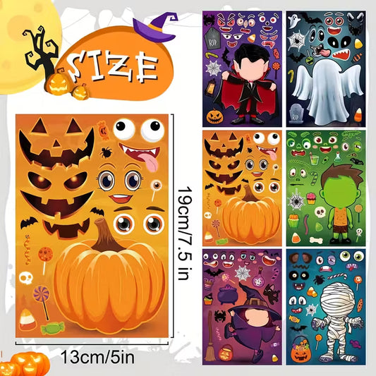 DIY Halloween Face Making Stickers Pack of 12