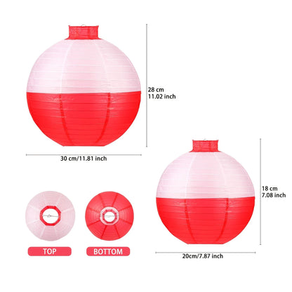 Fishing Float Round Paper Hanging Lanterns Pack of 5