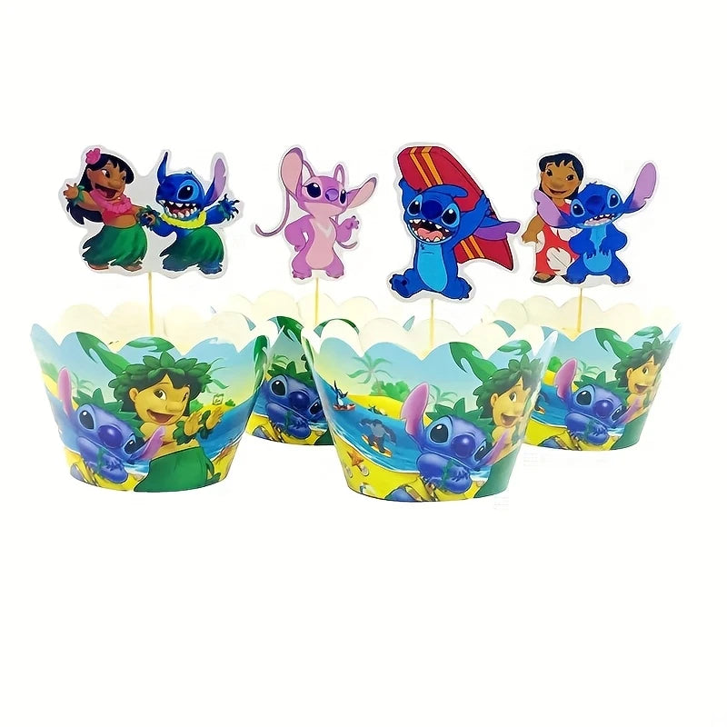 Lilo and Stitch Cupcake Wrapper and Topper Kit for 12