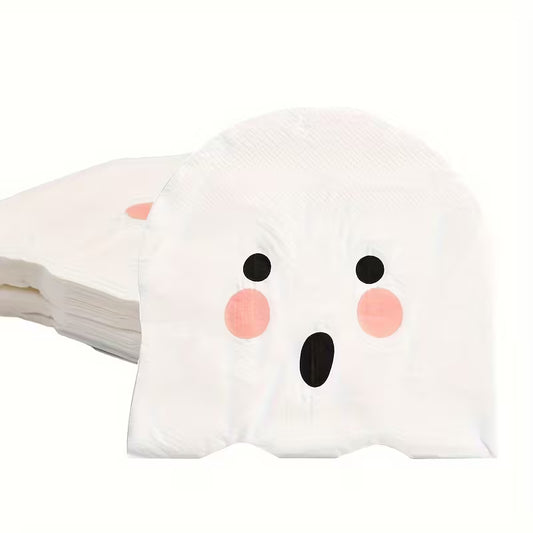 Ghost Shaped Halloween Napkins Pack of 20