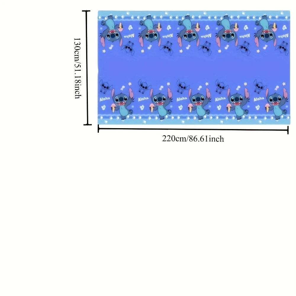 Stitch Blue Plastic Tablecover