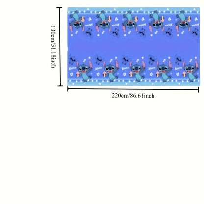 Stitch Blue Plastic Tablecover