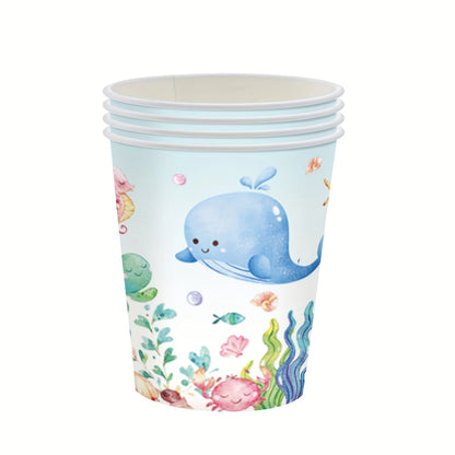 Ocean Theme Under the Sea Birthday Party Tableware Set for 20 Guests
