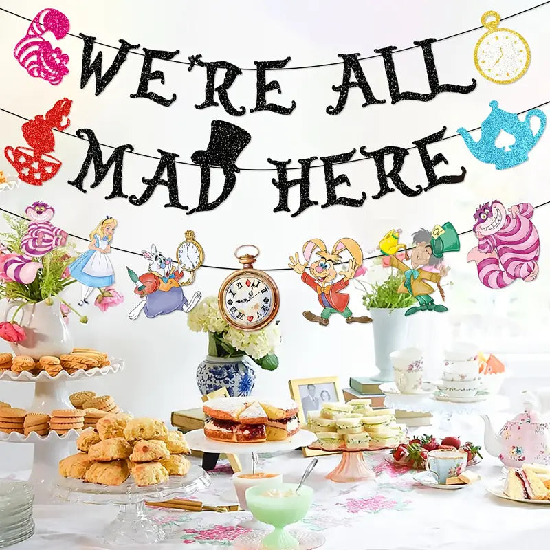 Disney Alice in Wonderland banner we are all mad here