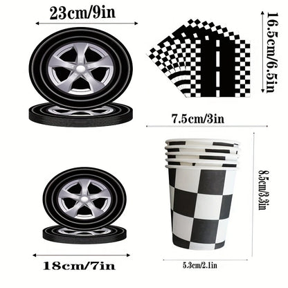 Racing Car Tableware Set for 10 Guests