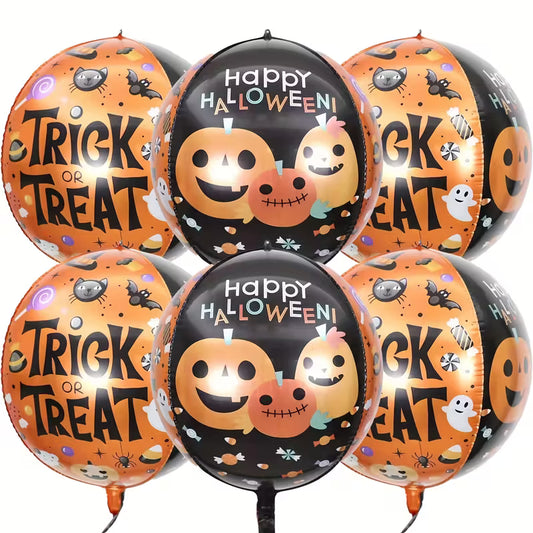 Halloween 4D Foil Balloons Pack of 6
