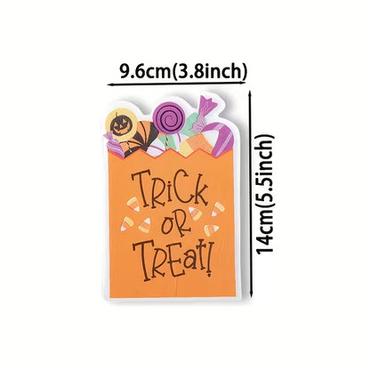 Halloween "Trick or Treat" Candy Bag Shaped Paper Napkins Pack of 16