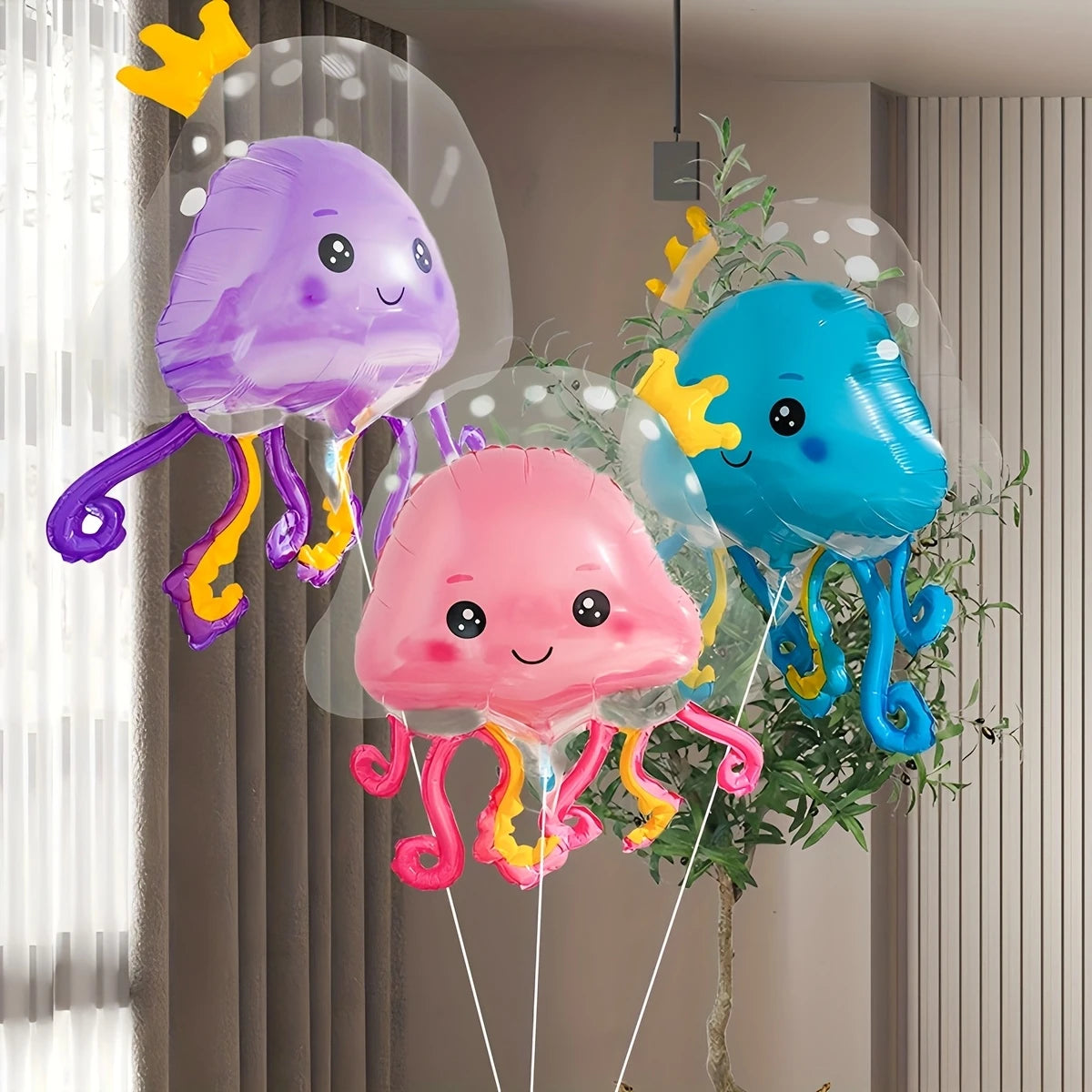 Jellyfish Bubble Balloon Pack of 3