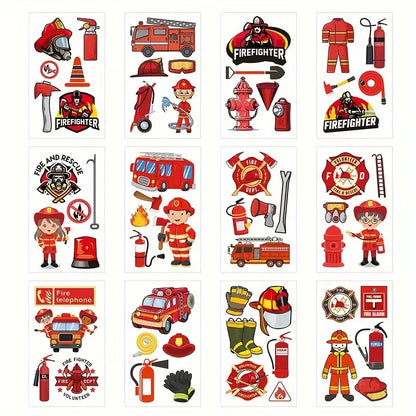 Firefighter Temporary Tattoos Pack of 12 Sheets