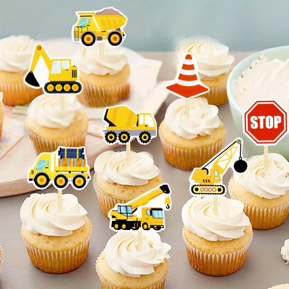Construction Cupcake Toppers Pack of 16
