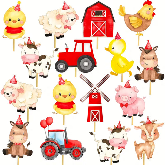 Farm Animal Party Photobooth Props Pack of 16