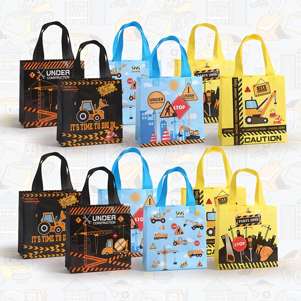 Construction Vehicle Party Bags Pack of 12