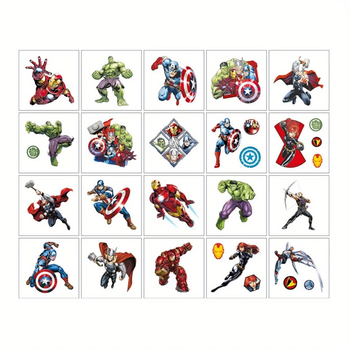 Avengers Temporary Tattoos Waterproof Pack of 40