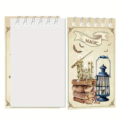 Magical Wizard Themed Spiral Mini Notebook Favors Pack of 8