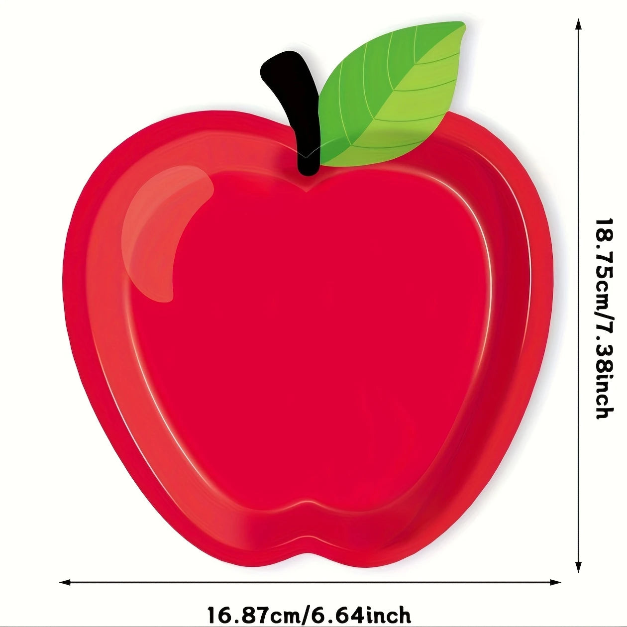 Red Apple-Shaped Dessert Paper Party Plates Pack of 10