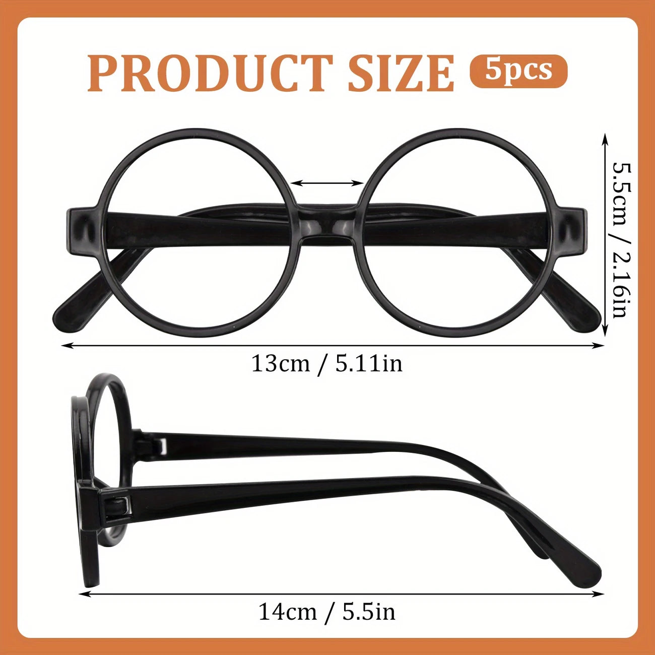 Harry Potter Plastic Round Glasses Frames Pack of 5