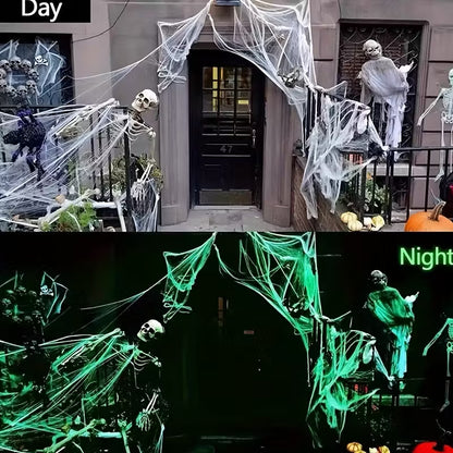Glow-in-the-Dark Spider Web + 40 Fake Spiders