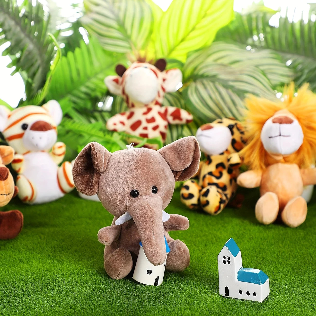 Mini Stuffed Animals Jungle Plush Toys Pack of 6