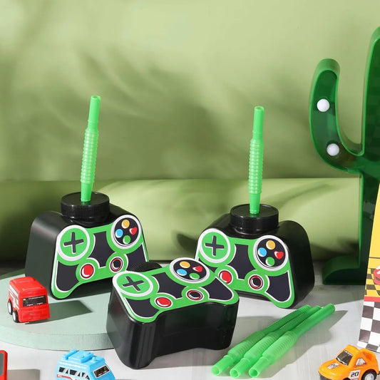 Gamer Party Cups with Straws & Lids