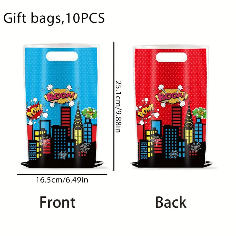 Super Hero Themed Birthday Party Bags Pack of 10