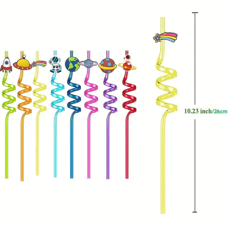 Space-Themed Reusable Straws Pack of 16