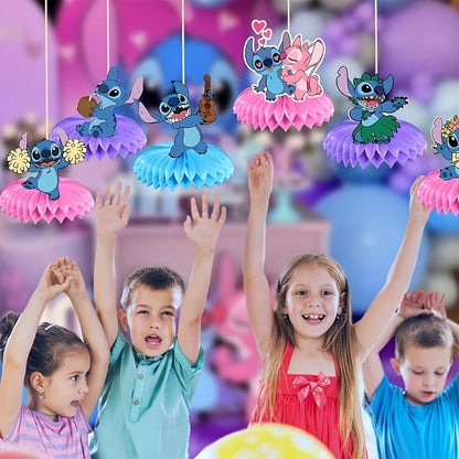 Stitch Honeycomb Decorations Pack of 9