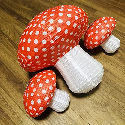 Mushroom Paper Lanterns Pack of 3