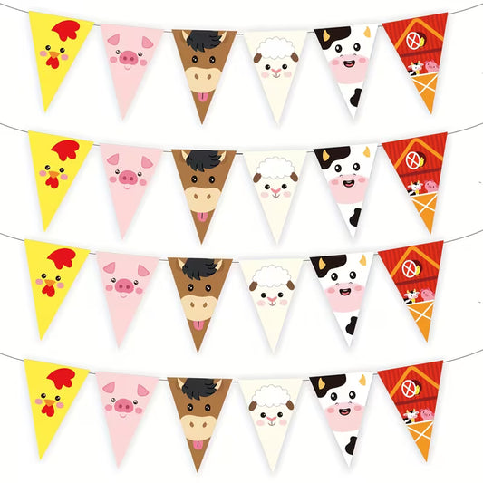 Farm Animal Paper Flag Banner