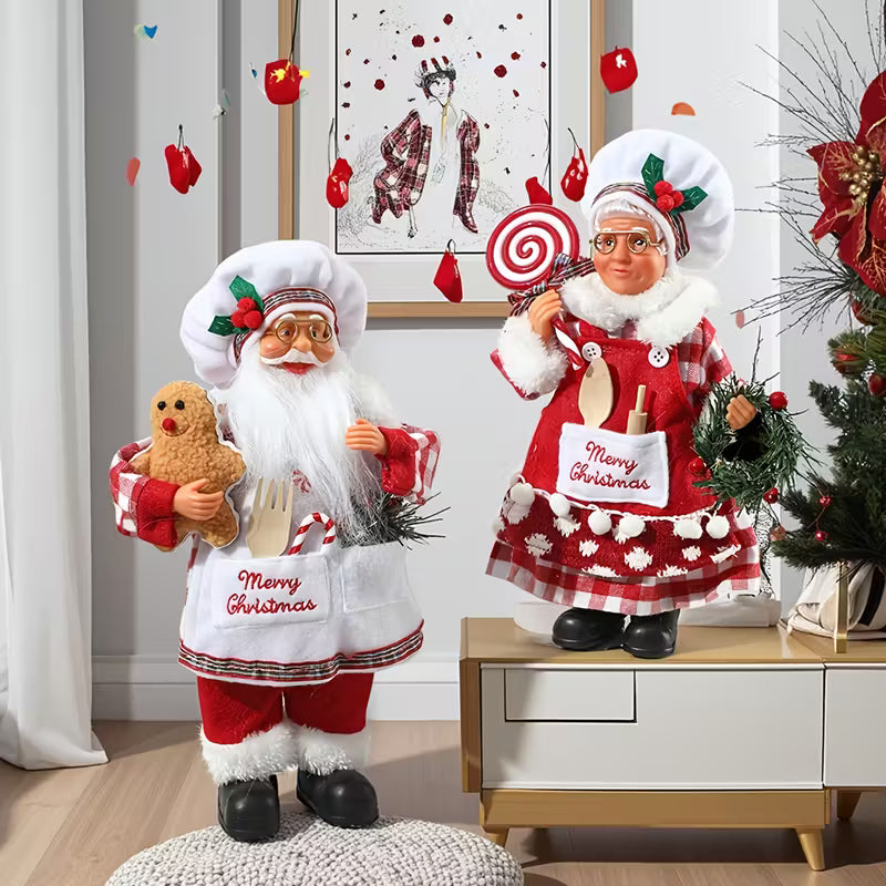 Santa and Mrs Claus Chef Figurines